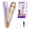 Bikini Trimmer for Women, 2-in-1 Electric Razor for Women, IPX6 Waterproof Wet & Dry Dermave Bikini Shaver, Rechargeable Pubic Hair Trimmer, Electric Shaver for Legs Body Face Hair view 1