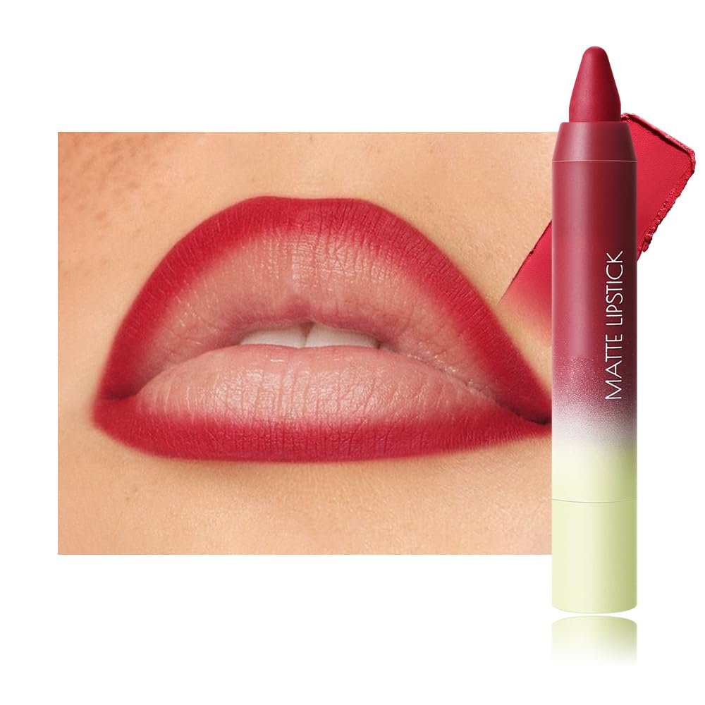 BINGBRUSH 2in1 Matte Lip Liner and Lipstick Combo, Lipstick for Women, Longwear Waterproof Lip Liner Pencil, Matte lipstick Smudge Proof lipstain, Women's Long Lasting Lip Makeup (4#Hot Shot)