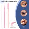 300 PCS Eyelash Extension Supplies Kit, Disposable Micro Swab Brush, Eyebrow Spoolie, Lip Brush, Mascara Wand Applicator (Light pink) view 3
