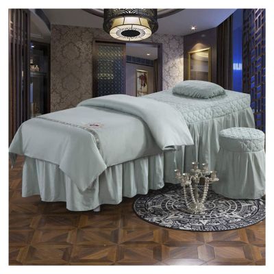 ZHOUYANB 4 Piece Microfiber Massage Table Sheet Set - Cotton Soft Salon Beauty Bed Cover Printed Simple Spa 70x190cm (28x75inch) (b Single 70x185cm 28x73inch)