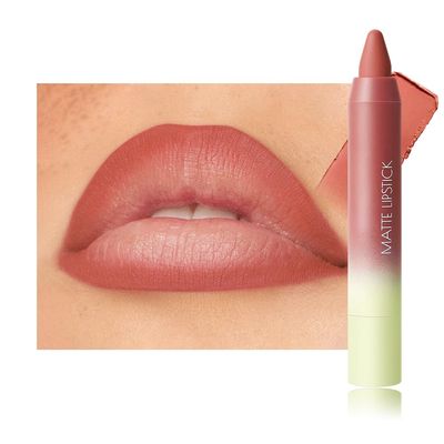 BINGBRUSH 2in1 Matte Lip Liner and Lipstick Combo, Lipsticks for Women, Longwear Waterproof Lip Liner Pencil, Matte lipstick Smudge Proof Lip Combo sets, Women's Long Lasting Lip Makeup (2#Peach Heat)