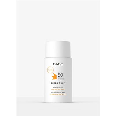 Babe Super Fluid Sunscreen SPF 50 High Facial Sun Protection with Lightweight Texture | Broad Spectrum UVA/UVB | For Sensitive Skin | Non-Greasy & Fast Absorbing 1.69 fl oz