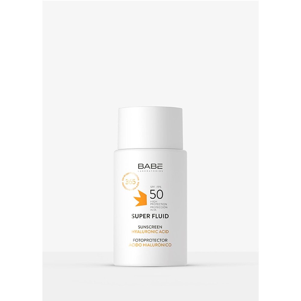 Babe Super Fluid Sunscreen SPF 50 High Facial Sun Protection with Lightweight Texture | Broad Spectrum UVA/UVB | For Sensitive Skin | Non-Greasy & Fast Absorbing 1.69 fl oz