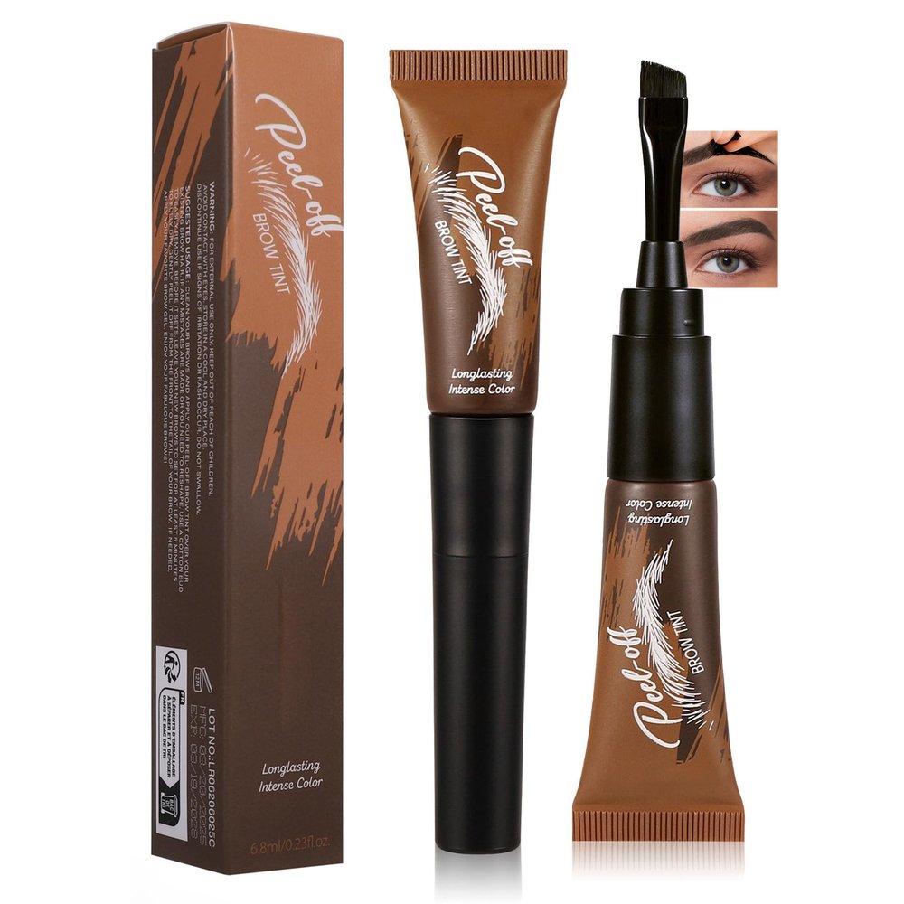 AKARY Peel-off Eyebrow Gel, Highly Pigmented Color Eyebrow Tint, Transfer-proof Tear off Eye Makeup for Making Beautiful Fuller Eyebrow (#04 Chocolate)
