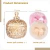 3-Piece Amber Glass Powder Puff Container Set with Lid, Crown Pattern, Large Puff for Powdering Body view 4