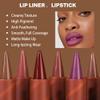 2in1 Gradient Lip Liner & Lipstick Combo,Matte Longwear Waterproof Lip Pencil with Cone Tip,Smudge Proof Crayon for Flawless Ombre Contour,Women's Long Lasting Makeup Set(07Lilac Dream+08Violet Noir) view 4