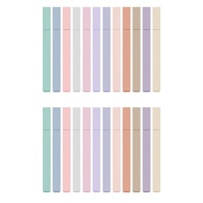 ciyeu 2X Aesthetic Highlighters Cute Assorted Colors Bible Highlighters Pens No Bleed with Soft Tip 12 Color Aesthetic Pens