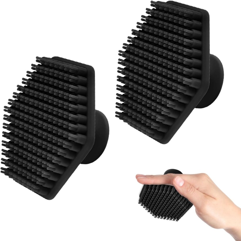 2-Piece Silicone Facial Brush Set - Gentle Exfoliating Facial Brush, Suitable for Both Men and Women - Soft Bristles, Shower Body Exfoliating Brush, Suitable for Beard and Facial Care