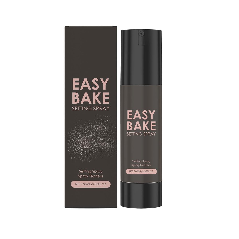 Easy Bake Setting Spray, Waterproof & Oil-Control Pore Smoothing Vegan Skin Care, 16H Long-Lasting, Sweatproof Formula for Matte Finish Makeup Sealant, 100ml