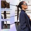 32inch Braid Ponytail Extension with Hair Tie Straight Sleek Wrap Around Hair Black Braided Hair Extensions Soft Synthetic Long Braid Ponytail Extension (1B, 32inch(Pack of 1)) view 4