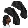 2 Pieces Large Dreadlock Cap Unisex Satin Shower Cap Head Wrap Loc Caps Satin Bonnet Sleeping Caps Hair Accessories Sleep Bonnet for Curly Braids Wave view 1