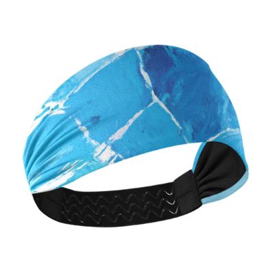 Yoogain Abstract Art Square Splash Ink Blue Non-Slip? headband holder Elastic sweaty bands for Athletic Sports Workouts Running Athletic Sports