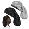 2 Pieces Large Dreadlock Cap Unisex Satin Shower Cap Head Wrap Loc Caps Satin Bonnet Sleeping Caps Hair Accessories Sleep Bonnet for Curly Braids Wave view 1