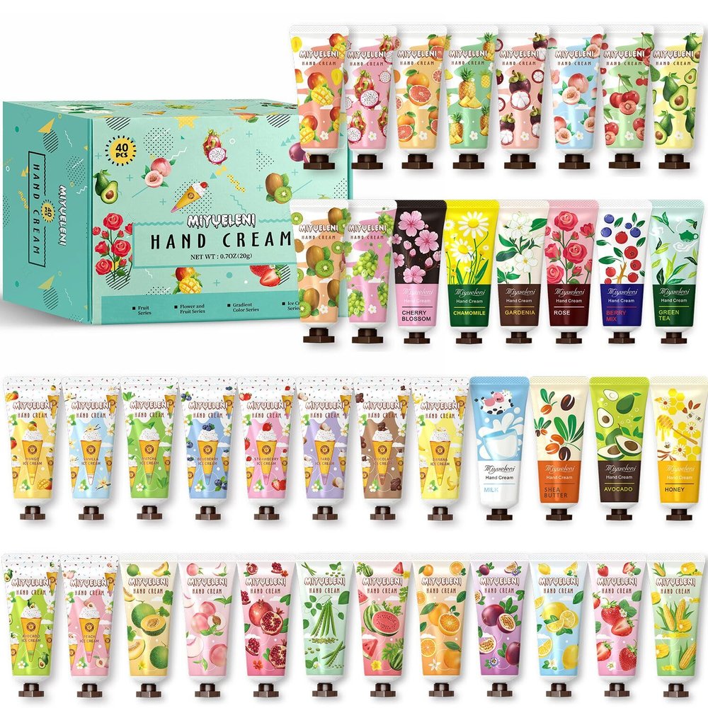 40 Pack Hand Cream Gift Set, Moisturizing Hand Lotion for Dry Hands, Gifts for Women,Teen girls, Holidays, Birthdays, Thank You Gifts, Christmas, Stocking Stuffers, Small Gifts Unisex Bulk 20ml