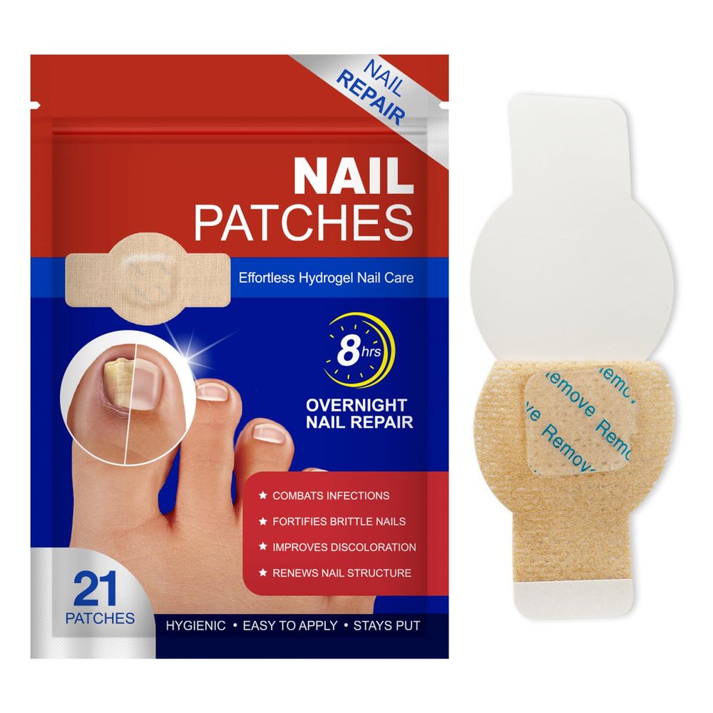 Nail Patches, 21 Pcs Toenail Care Patches Overnight Nail Care, Support the Appearance of Dry, Rough, & Brittle Toenails, Moisturizing Dry Nails for Men and Women