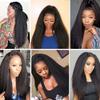 QEUOPE Natural Black Yaki Straight Bundles Color 1B Human Hair Kinkystraight Bundles Double Weft Brazilian Hair Extensions Silky and Soft for Women (18 20 22 inch 3 Bundles) view 3