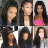 QEUOPE Natural Black Yaki Straight Bundles Color 1B Human Hair Kinkystraight Bundles Double Weft Brazilian Hair Extensions Silky and Soft for Women (26 28 30 inch 3 Bundles) view 3