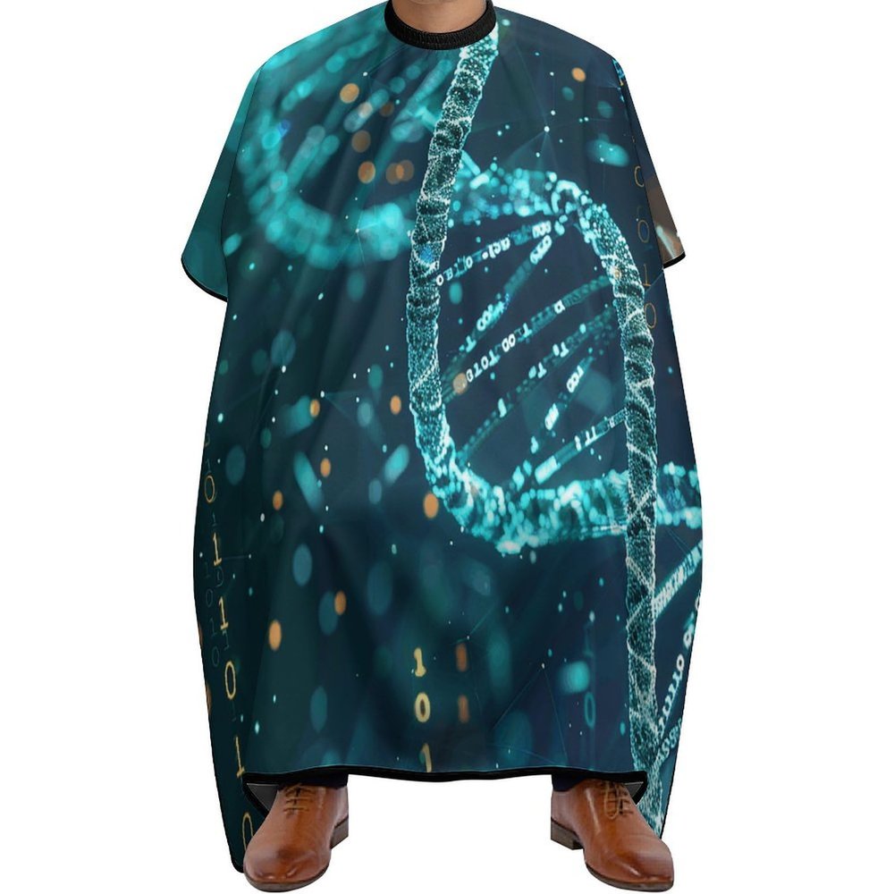 DNA Double Helix Barber Cape Waterproof Hair Cutting Cape with Adjustable Snap Closure Salon Cape Hair Cutting Accessories for Men Women