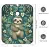 Adorable Sloth Barber Cape Waterproof Hair Cutting Cape with Adjustable Snap Closure Salon Cape Hair Cutting Accessories for Men Women view 2