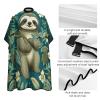 Adorable Sloth Barber Cape Waterproof Hair Cutting Cape with Adjustable Snap Closure Salon Cape Hair Cutting Accessories for Men Women view 4