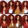 QEUOPE Color 33 Human Hair Reddish Brown Kinkycurly Bundles Double Weft Brazilian Auburn Hair Extensions Copper Red Deep Curly Wet and Wavy Bundles Soft and Silky for Women (24 26 28 inch) view 2