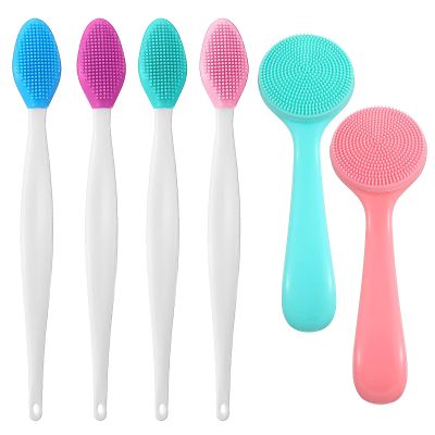 6 Pcs Silicone Face Brush Manual Face Scrub Brush Soft Facial Brushes Skin Friendly Scrubber Exfoliator Cleaner for Women and Men Blackheads Whiteheads Makeup Residues Removal