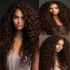 QEUOPE Chocolate Brown Kinkycurly Bundles Color 4 Human Hair Dark Brown Deep Curly Wave Bundles Double Weft Brazilian Hair Extensions Silky and Soft for Women (18 20 22 inch 3 Bundles) view 2