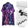 Abstract Color Cubes Purple Barber Cape Waterproof Hair Cutting Cape with Adjustable Snap Closure Salon Cape Hair Cutting Accessories for Men Women view 4