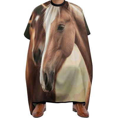 Adorable Horse Barber Cape Waterproof Hair Cutting Cape with Adjustable Snap Closure Salon Cape Hair Cutting Accessories for Men Women
