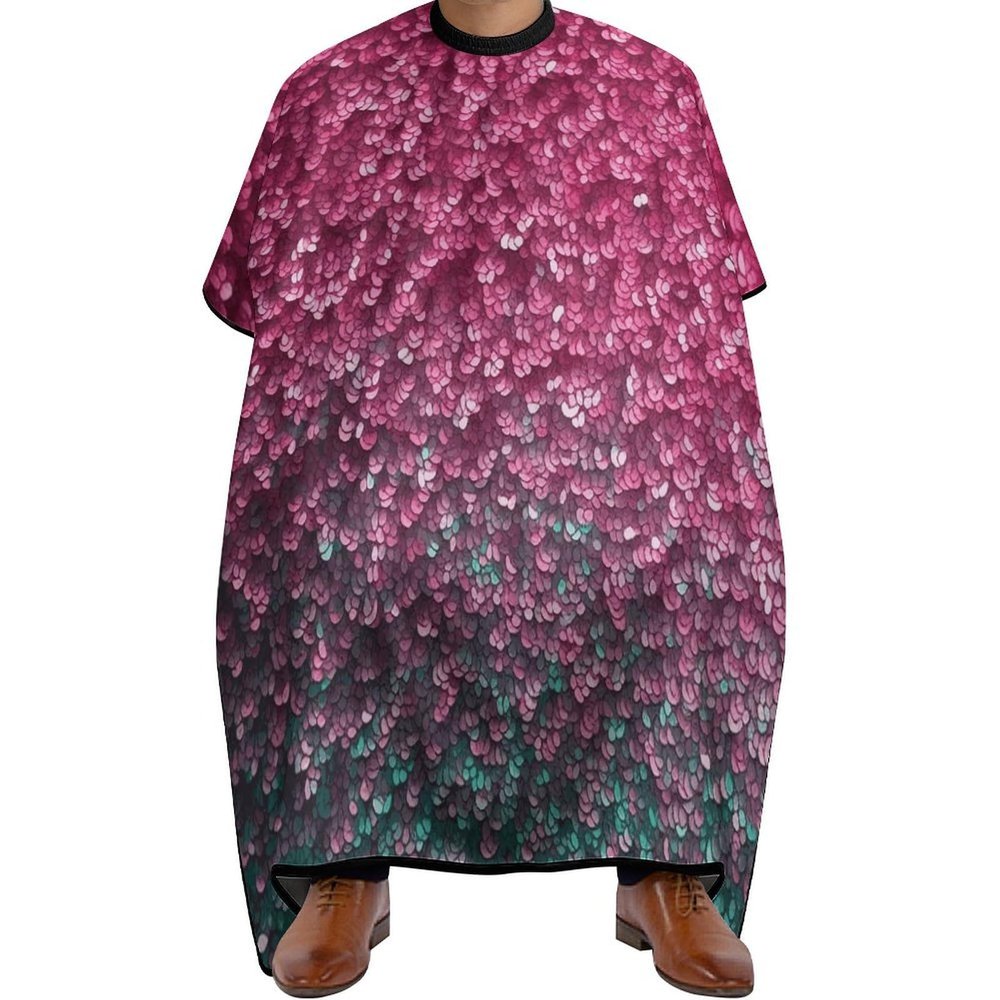 3D Glitter Barber Cape Waterproof Hair Cutting Cape with Adjustable Snap Closure Salon Cape Hair Cutting Accessories for Men Women