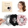 100% 30 Momme Mulberry Silk Scrunchies Stocking Stuffers for Teen Girls, 3Pcs Silk Hair Ties for Sleep, Frizz & Breakage Prevention view 1