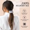 100% 30 Momme Mulberry Silk Scrunchies Stocking Stuffers for Teen Girls, 3Pcs Silk Hair Ties for Sleep, Frizz & Breakage Prevention view 4