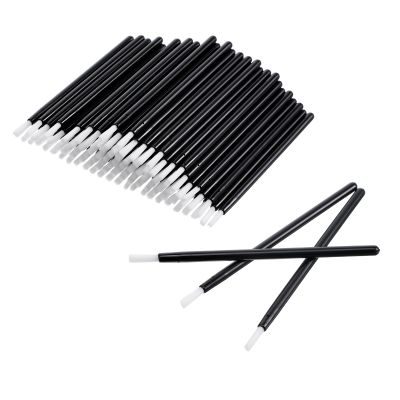 100 PCS Lip Brushes Disposable Lip Gloss Wands Disposable Lips Gloss Wands Pyo Cookie Paint Brushes Small Lipstick Applicator Makeup Lips Brush Mini Makeup Brushs for Lipstick Women (Black)