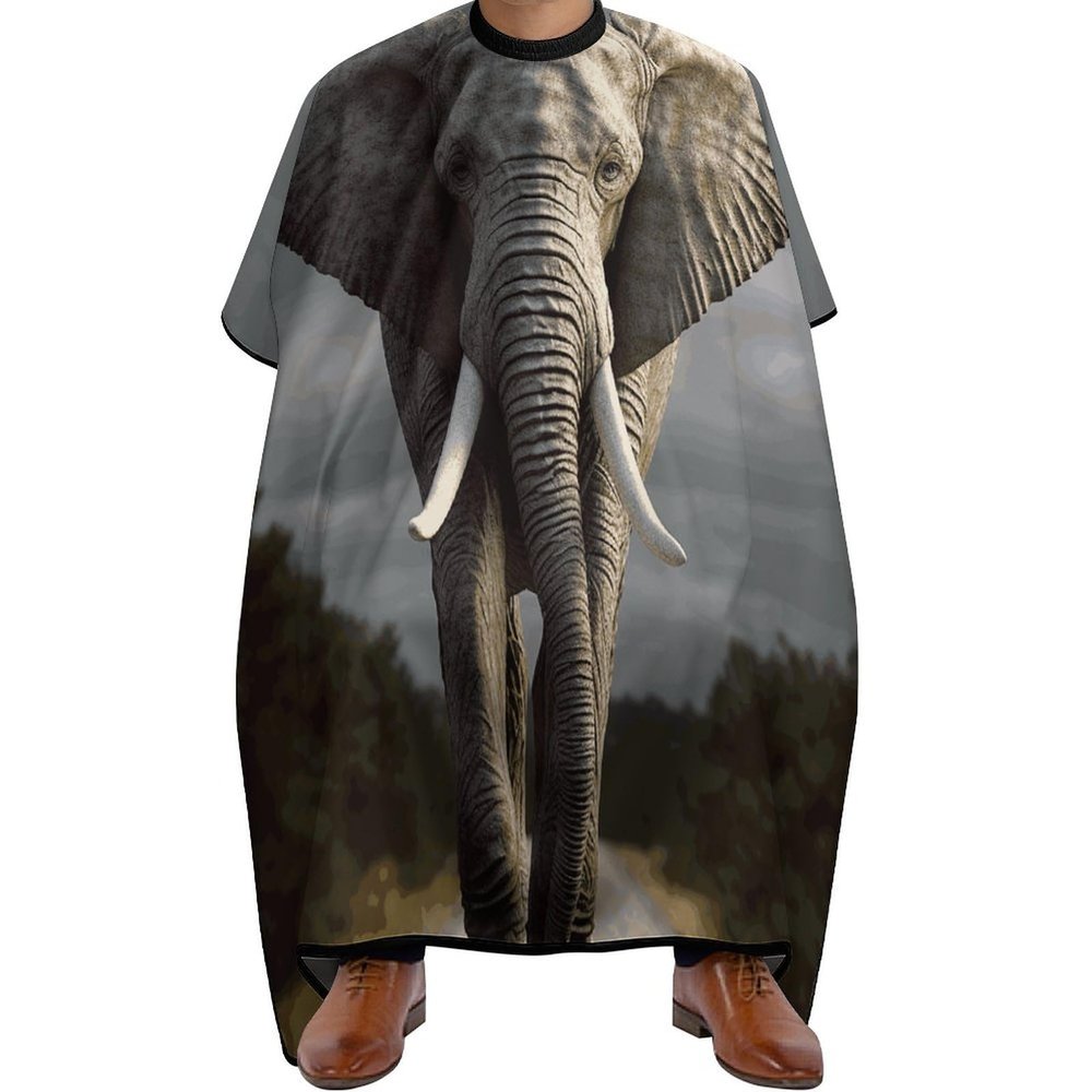 3D Elephant Barber Cape Waterproof Hair Cutting Cape with Adjustable Snap Closure Salon Cape Hair Cutting Accessories for Men Women
