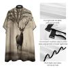Abstract Tree Elk Picture Barber Cape Waterproof Hair Cutting Cape with Adjustable Snap Closure Salon Cape Hair Cutting Accessories for Men Women view 4