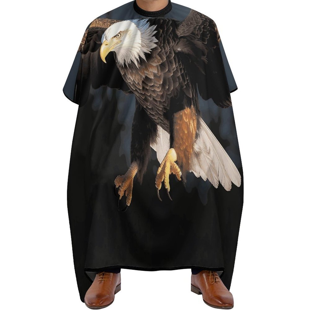 3D Bald Eagle Barber Cape Waterproof Hair Cutting Cape with Adjustable Snap Closure Salon Cape Hair Cutting Accessories for Men Women