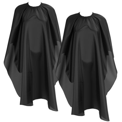 2 Pcs Hair Cut Cape Professional Barber Cape for Adults with Adjustable Snap Closure Waterproof Salon Capes for Men and Women, Black