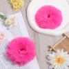 2 Pcs Pom Pom Hair Tie, Fuzzy Furry Faux Rabbit Fur Scrunchies Baby Hair Ties Ponytail Holders Plush Hairs Accessories for Girls Women (Hot Pink) view 4