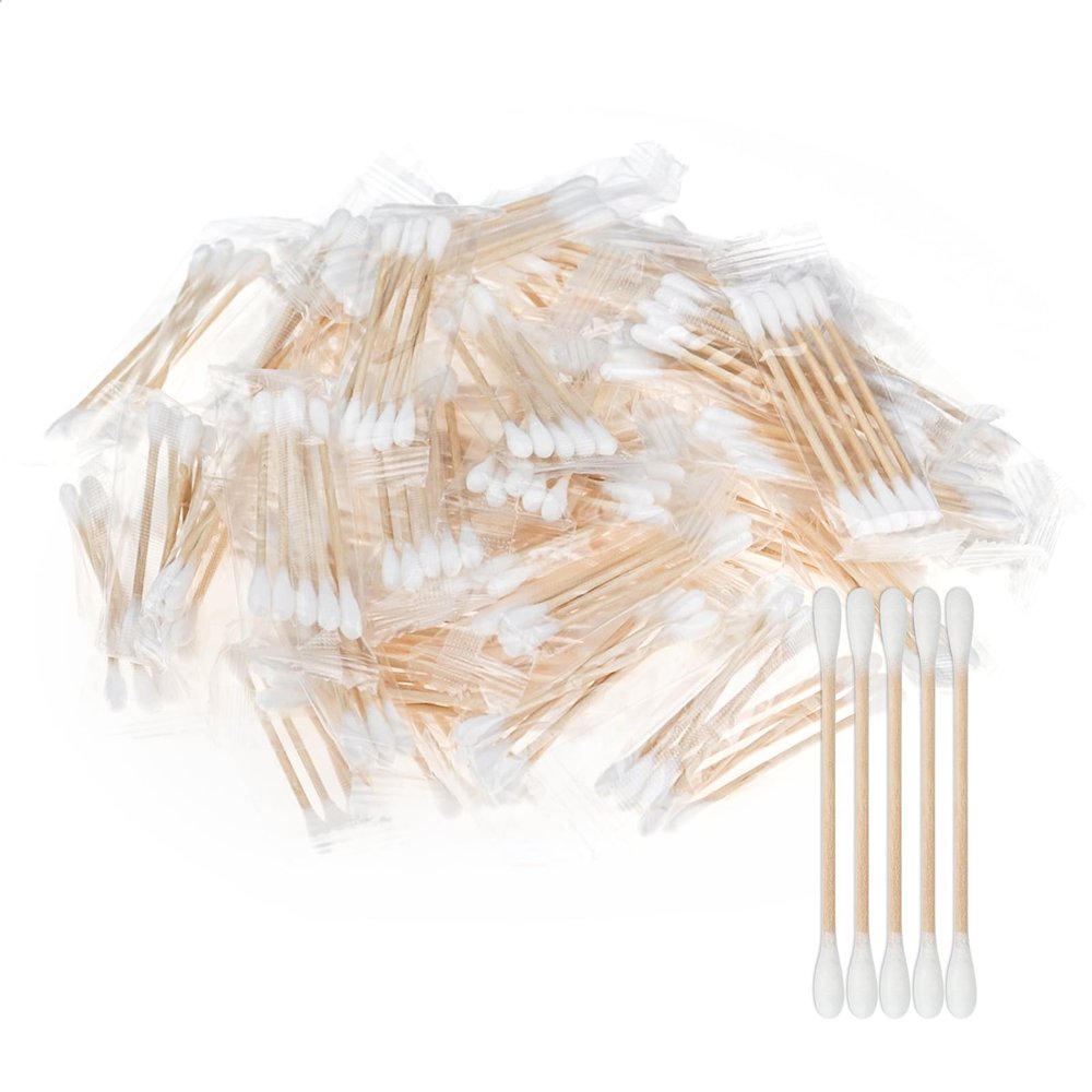 Cotton Swabs In Bulk, Travel-Sized Cotton Swabs, Individually Wrapped Double-Ended Cotton Swabs. Ideal For Ear Cleaning, Makeup Application, Hotels, And Travel (300 Packs)