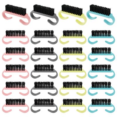 24 Pack Travel Size Nail Brushes, Colorful Handle Grip Nail Brushes, Mini Hand Scrub Cleaning Brush or Nails and Toes, Women Men