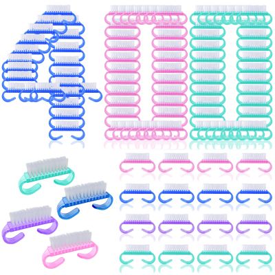 400 Pack Handle Grip Nail Brushes, Travel Size Fingernail Scrub Cleaning Brushes for Nails and Toes, Assorted Color Fingernail Brush
