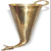 Brass Gaumukhi Shringi for Abhishek, Bathing Pot for Gods, Gomukhi Shringi Pipe, Cone Shape, Brass Made, 80g - (10 Inches) view 2