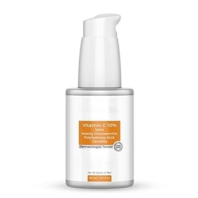 AM 10% Vitamin C Face Serum with Acenty Glucosamine, Boots Collagen Production & Protects from Environmental 30ml.