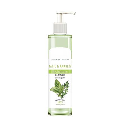 AM Basil & Parsley Revitalizing Body Wash | Soften Skin | Provides Natural Beauty | Deeply Cleanses | 100% Botanical Extracts | Suitable for All Skin Types | 200ml | 6.76 Fl Oz