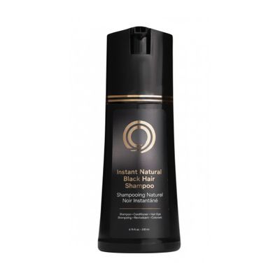 Black Hair Dye Shampoo 3 in 1, Color Depositing Shampoo with Conditioner for Gray Blending, Herbal Coloring Shampoo for Men and Women, Ammonia Free, For All Hair Types, 6.76 fl oz