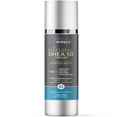 BIOLABS PRO Dhea Cream - Bioidentical Natural Dhea for Women Or Men - 50mg Per Dose - Three Month Supply - Luxury Bottle - 3.6oz