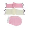 Akozon Premium Set Exfoliating Long Net Bath Sponge and Nylon Body Back Scrubber with Bathing Gloves for Skin Care (Roseate Beige) view 3