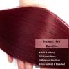 KODRHAR Burgundy Bundles Human Hair Straight Bundles 26 28 30 Inch Wine Red Straight Bundle Human Hair Extensions Virgin Hair 100 Gram Per Bundle 3 Bundle For Black Women #99J view 4