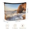 Beach Malibu Makeup Bag, Portable PU Leather Cosmetic Bag with Zipper Pouch, Waterproof Travel Toiletry Bag for Women Men view 2