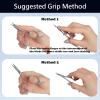 Trazzic Butterfly-Tail Nail Cuticle Scissors: More Stable Anti-slip Multi-Faceted Sandblasted Grooming Scissors Stainless Steel Cuticle Cutter, Eyebrow Eyelash Nose Hair Manicure Kit for Women, 1-PACK view 3
